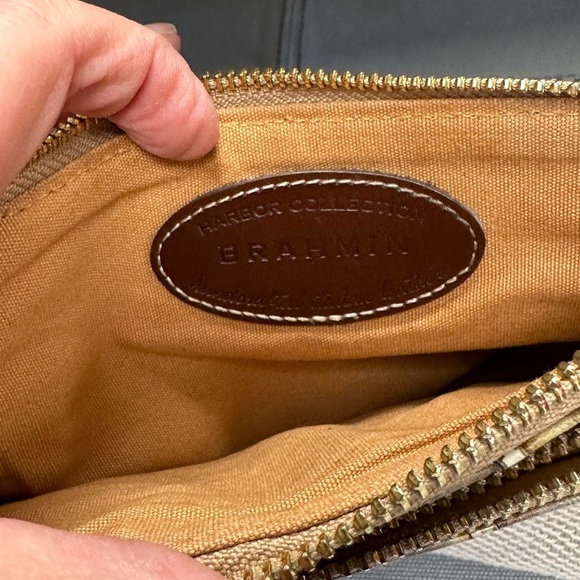 Brahmin Harbor Collection Crossbody Bag – Woven Straw & Croc-Embossed trim - Picture 2 of 10